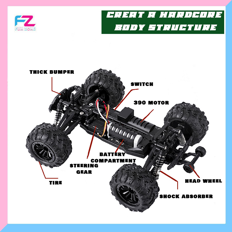 HY-166 Hobby-Grade 4WD RC Monster Truck – 60km/h | Full Proportional Control | Off-Road Beast - Image 7