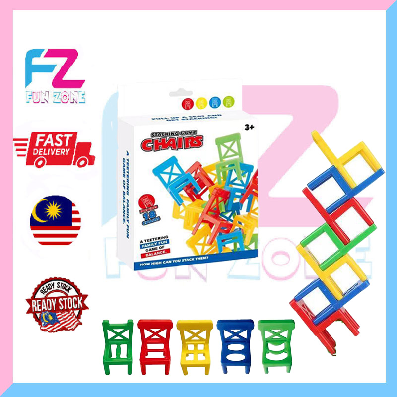 Folding Music Stacking Chair – Jenga Style Balancing Game for Kids & Family Fun