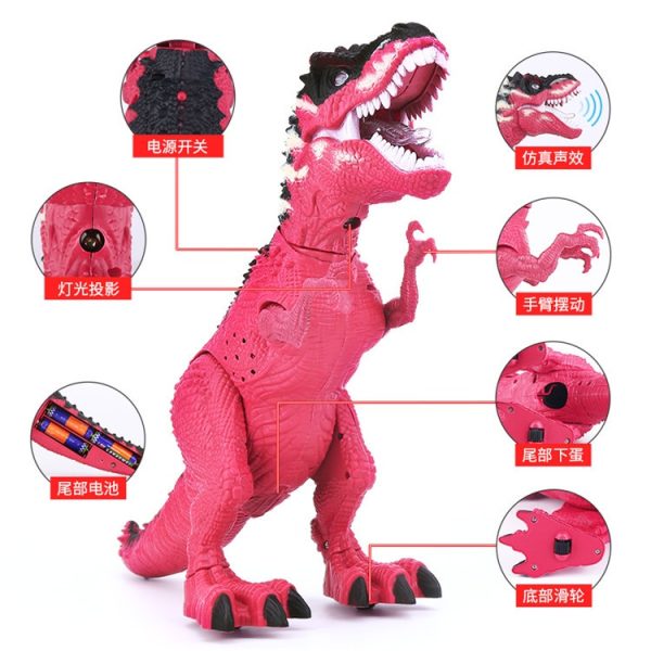 REAL SIMULATION KIDS TOYS AUTOMATIC WALKING T-REX WITH SOUNG AND LIGHT DINOSAUR (BATTERY OPERATED) - Image 3